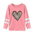 thumbnail image 1 of Toddler Girl Long Sleeve Shirt Valentine Day Crew Neck T Shirt Heart Print Full Sleeve Thickened Fabric Warm Wear Girls Long Sleeve Shirt A 2 Years-3 Years, 1 of 3