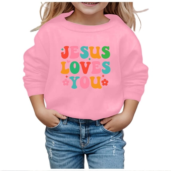 Toddler Girl Long Sleeve Sweatshirts Letter Printed Round Neck Pullovers Top Clothes Size 3-4T ,Pink