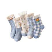Toddler Girl Non Skid Socks Cute Cotton with Grips, Baby Girls Anti-skid Socks 1-12 Years