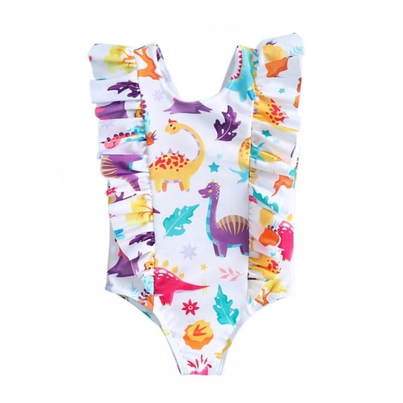 AJZIOJIRO Toddler Baby Girls One Piece Swimsuits Girl's Flounce Bikini Beach Print Bikini Bathing Suit