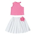 thumbnail image 1 of Toddler Girl Outfit Baby Cotton Sleeveless Top Paired With Embroidered White Pleated Skirt Set Kids Clothes Girls Pink 6 Years-7 Years, 1 of 7