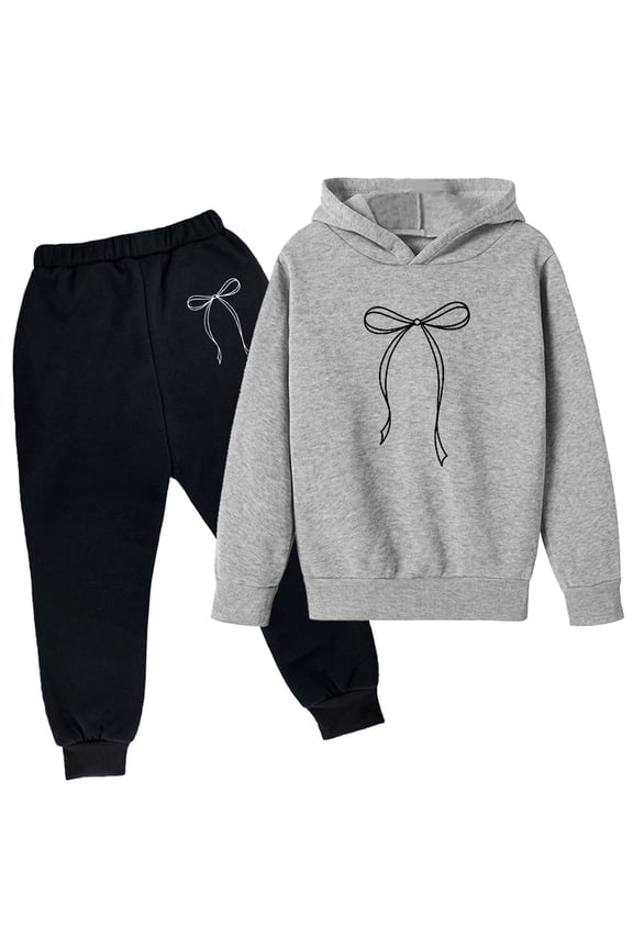 Toddler Girl Outfit Sets Stylish Floral Print Playwear Daily Fashion Outdoor Clothes,Grey,150