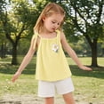 thumbnail image 1 of Toddler Girl Outfits 2 Piece Floral Print Sleeveless Scoop Neck Vest Tops And Shorts Casual Wear Girls' Clothing Sets Yellow 12 Months-18 Months, 1 of 4
