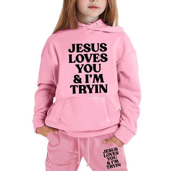 Toddler Girl Outfits 5T Children's Long Sleeved Hooded Hoodie Set Fall Coat Kids 10-11 Years