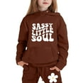 thumbnail image 1 of Toddler Girl Outfits 5t Cartoon Print Long Sleeve Trendy Hoodie Pullover Sweatshirt Tracksuit Jogger Sweatpants Children Unisex 2 Pc Sweatsuit Set Brown,10-11 Years, 1 of 5