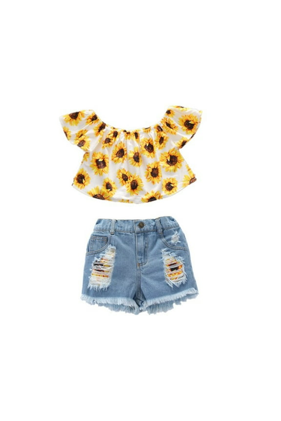 Toddler Girl Outfits Cotton Printed Tops Casual There Pieces Clothing Sets for Girls Size 2-3T