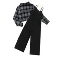 thumbnail image 1 of Toddler Girl Outfits Fall Plaid Jacket Childrens Clothes Girls Size 10-12 Oversize Streetwear Clothing Set for Girls 7-8 Long Sleeve Z07-Black, 5-6 Years, 1 of 6