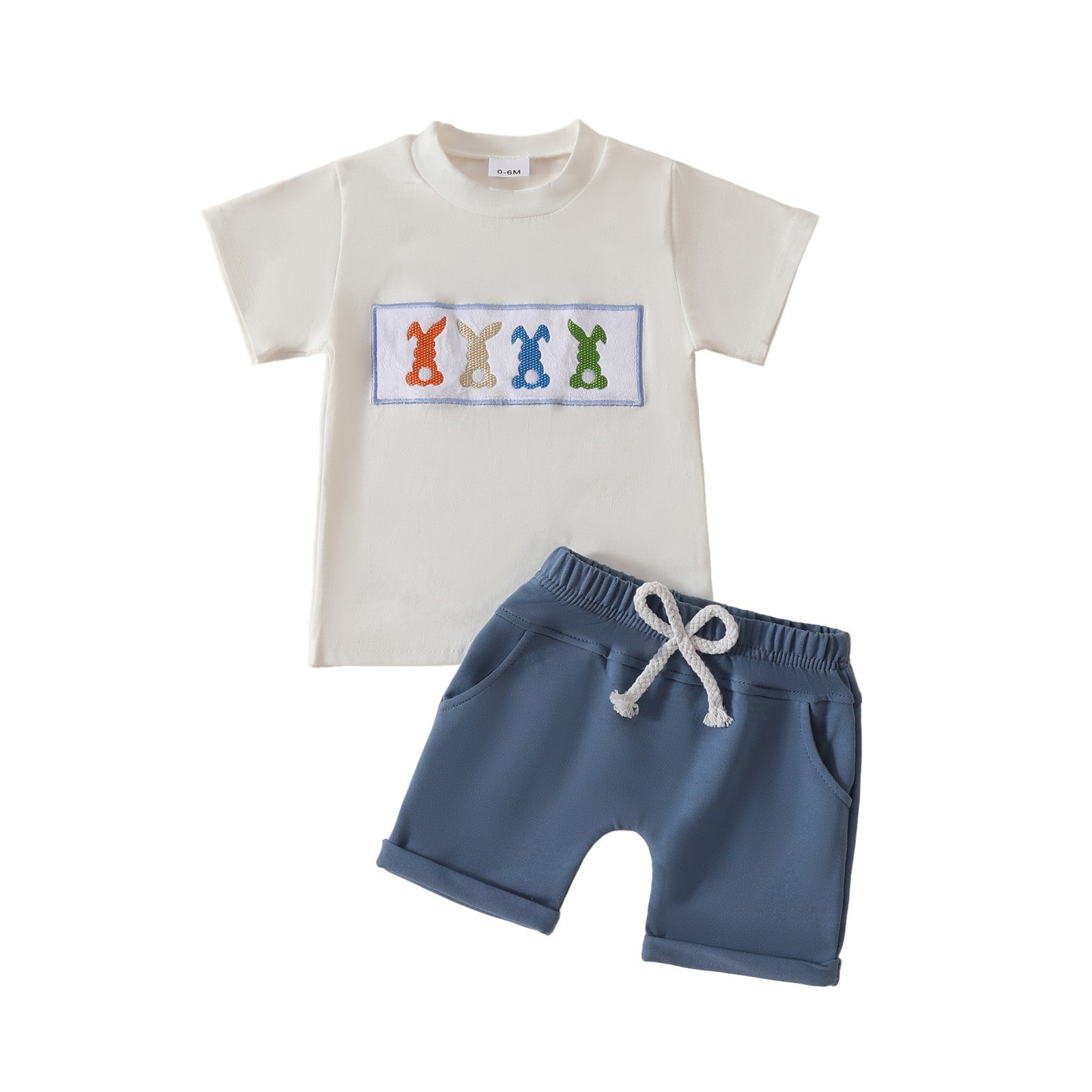 Girls White Headphones Printed T-Shirt With Cargo Shorts Sets
