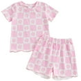 thumbnail image 1 of Toddler Girl Outfits Kids Toddler Girls Summer Fruit Floral Print Causal Outfit Breathable T Shirt and Shorts Toddler Girl Outfit Pink 2 Years-3 Years, 1 of 2