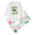 thumbnail image 1 of Toddler Girl Outfits St. Patrick'S Day Kids Long Sleeve Crew Neck Rainbow Print Bodysuit Pants And Headband 3 Piece Set White 12 Months-18 Months, 1 of 7