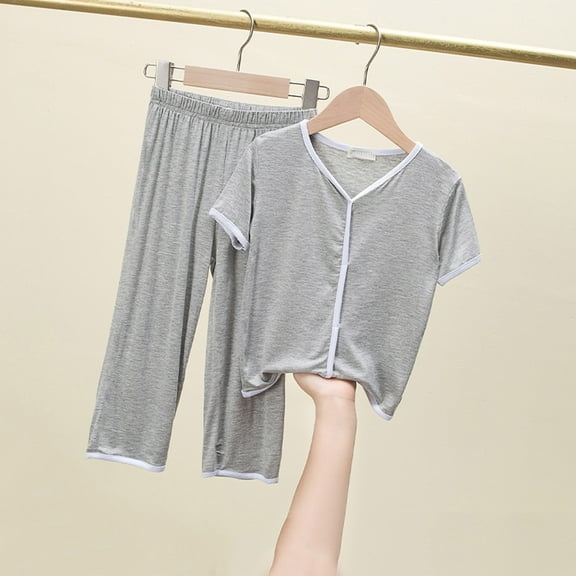 Toddler Girl Pajamas Cute Cartoon Printed Short Sleeve Nightgown and Short Pants 2 Piece Summer Pajama Set for Toddler Girls Little Boys