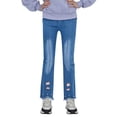 thumbnail image 1 of Toddler Girl Pants Casual Jeans Elastic Waist Denim Wide Leg Trousers Pants for Girls, 1 of 7