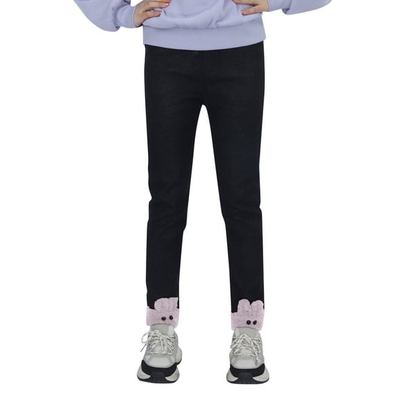Toddler Girl Pants Casual Jeans Elastic Waist Denim Wide Leg Trousers Pants for Girls