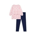 thumbnail image 1 of Toddler Girl Pants Set Pink Dot Long Sleeve Pocket Sweatshirts Cotton Casual Blue Leggings Outfits Winter Clothing Set 4T, 1 of 5