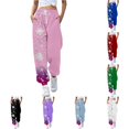 thumbnail image 1 of Toddler Girl Pants Winter Snowflake Print Casual Jogger Pants Trousers Elastic Waistband Pants Size 2-3T ,Pink, 1 of 4