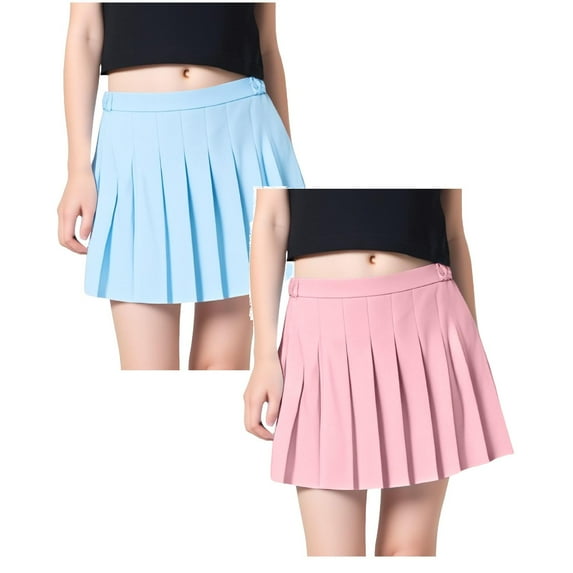 Toddler Girl Pink Tutu Skirt Girl School Uniform Pleated Scooter Skirt with Under Shorts Pull On Elastic Waist Skirt Casual School Uniform Outwear Skirts