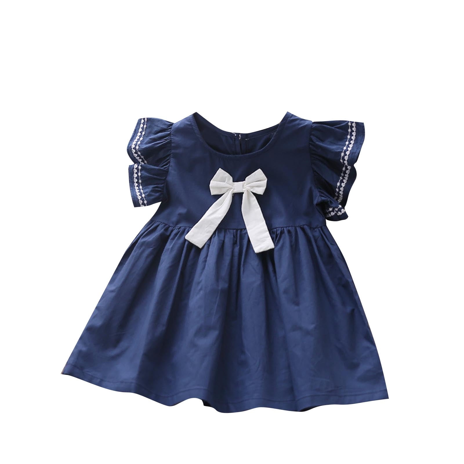 YeJammarp Toddler Girl Princess Dresses Summer Aline Bow Dress for Girls Flutter Ruffle Cute Dress Back to School 2-7 Years Old, Navy, 5 Years, YeJammarp Toddler Girl Princess Dresses Summer Aline Bow Dress for Girls Flutter Ruffle Cute Dress Back to School 2-7 Years Old, Navy, 5 Years,