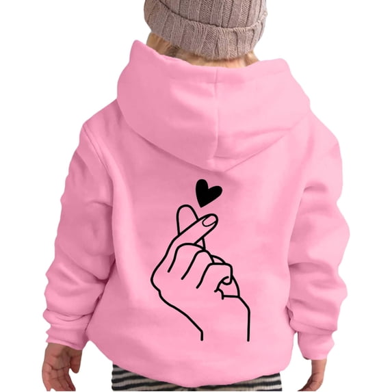 Toddler Girl Pullover Hoodie Sweatshirt Long Sleeve Sweatshirt Graphic Pullovers Top Size 4-5T ,Pink