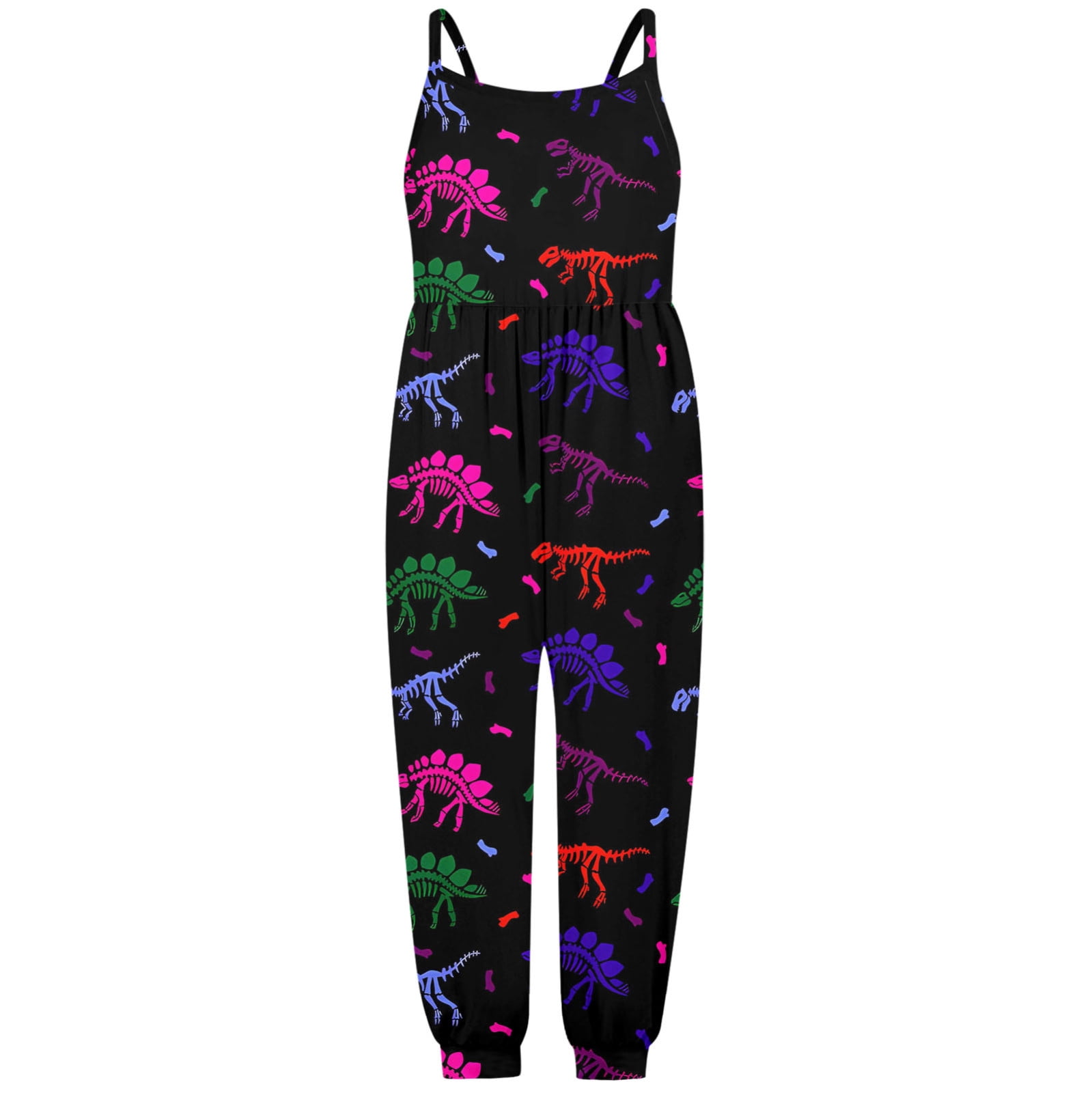 Toddler Girl Romper,Toddler Girls Sleeveless Suspenders Dinasour Prints