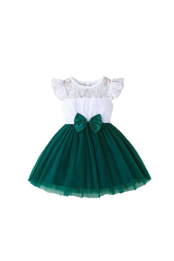 Toddler Girl Ruffle Dress Tutus Princess Dress Easter Dresses Sundress #Green 3-4 Years