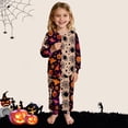 thumbnail image 1 of Toddler Girl'S Sleepwear Halloween Pumpkin Pattern Color Block Long Sleeve Crewneck Pull-On Regular Fit 2Pc Summer Autumn Holidays Adorable Pjs,Orange,3-4 Years, 1 of 4