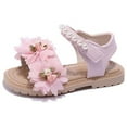 thumbnail image 1 of Toddler Girl Sandals Shoes Breathable Shoes Flower Decorative Sandals Soft Soled Sandals Princess Shoes Girls Summer Shoes,Size 11.5 Years-12 Years, 1 of 4