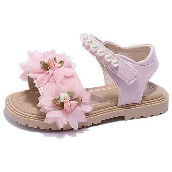 Toddler Girl Sandals Shoes Breathable Shoes Flower Decorative Sandals Soft Soled Sandals Princess Shoes Girls Summer Shoes,Size 11.5 Years-12 Years