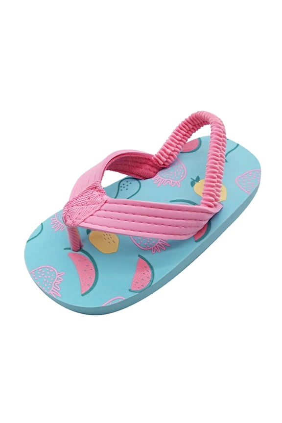 Toddler Girl Sandals Sizes 4-5 Years Eva Elastic Beach Strap Flops Flip Kids With Adjustable Summer Comfortable Breathable Daily Trendy Durable Sky Blue Slippers