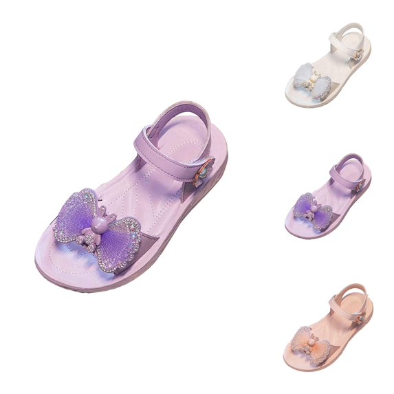 Toddler Girl Sandals and Beach Slides for Girls, Breathable Lightweight Casual Outdoor School Shoes for Kids Age 4-12 Summer Footwear