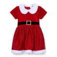 thumbnail image 1 of Toddler Girl Santa Velour Cosplay Dress, Sizes 12M-5T, 1 of 16