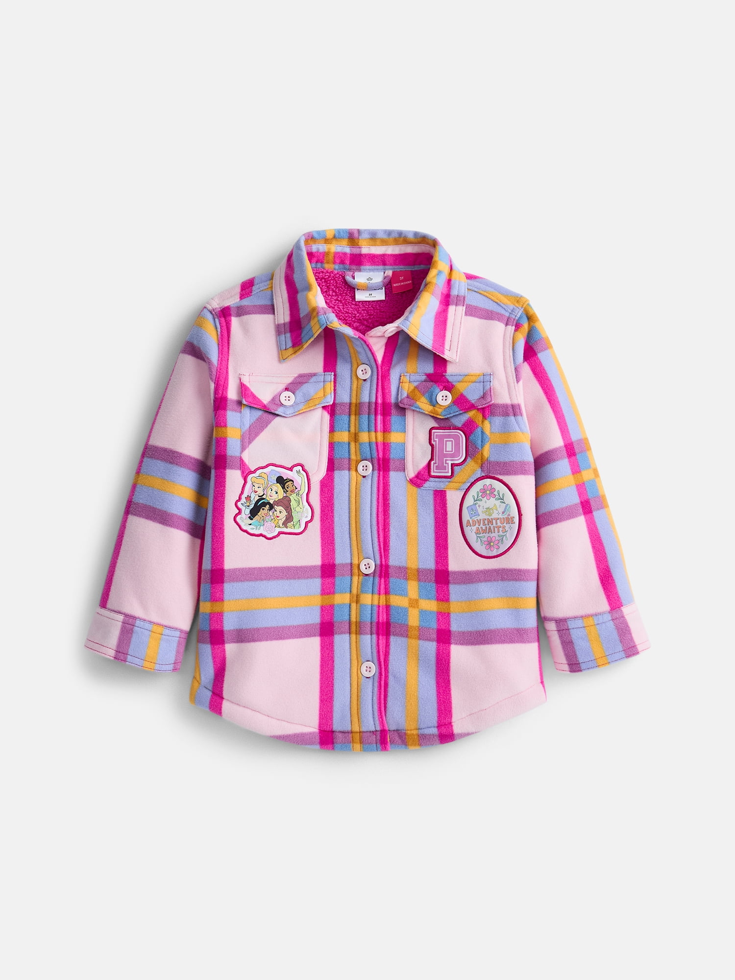 Disney Princess Toddler Girls Shacket with Long Sleeves, Sizes 2T-5T