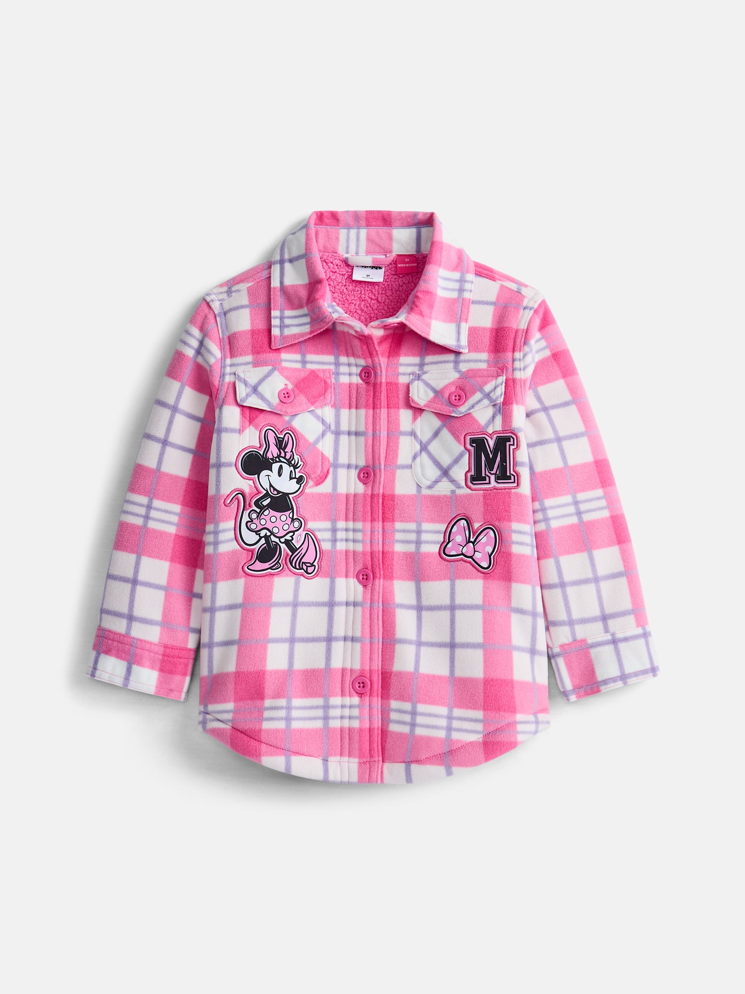 Minnie Mouse Toddler Girls Shacket with Long Sleeves, Sizes 2T-5T