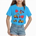 thumbnail image 1 of Toddler Girl Shirt Baby Girls Short Sleeve 0-24 Months 2t 3t 4t 5t 6t 7t T-Shirts Soft Cotton Tee Toddler Girl Clothes Gibobby,11-12 Years,Blue, 1 of 4