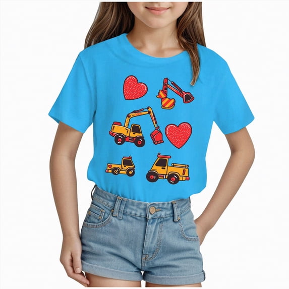 Toddler Girl Shirt Baby Girls Short Sleeve 0-24 Months 2t 3t 4t 5t 6t 7t T-Shirts Soft Cotton Tee Toddler Girl Clothes Gibobby,11-12 Years,Blue