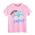thumbnail image 1 of Toddler Girl Shirt Cute Cartoon Print Short Sleeve T Shirts Comfy Crew Neck T-Shirts Toddler To Big Kid Pink,10-11 Years, 1 of 4