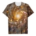 thumbnail image 1 of Toddler Girl Shirt Galaxy Print Short Sleeve T Shirt Round Neck Trendy Glitter Shirts Tee for Toddler & Kids E,110, 1 of 3