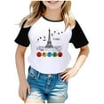 thumbnail image 1 of Toddler Girl Shirts 2t Letter Print Short-Sleeve T-Shirt Round Neck Dry-Fit Holidays Tops Girls Summer Tops T-Shirts 2-3 Years（Black）, 1 of 4