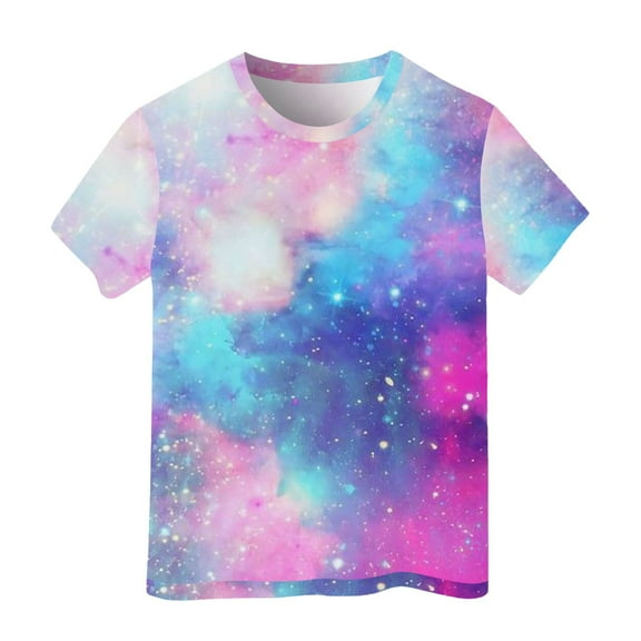 Aihuaihua Toddler Girl Shirts 4t 3D Graphic T Shirt Short Sleeve T Shirts Everyday Crew Neck Tunic Blouse T Shirts for Boys and Girls 120（4-5 Years）