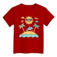 thumbnail image 1 of Toddler Girl Shirts 4t Crew Neck Short Sleeve T Shirt Cartoon Print Soft Summer Tops Tee for Boys & Girls Red,100, 1 of 4