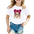 thumbnail image 1 of Toddler Girl Shirts 4t Cute Cartoon Print Short Sleeve T Shirt Top Comfortable Crew Neck Children's Shirts 150（11-12Y）, 1 of 4