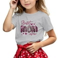 thumbnail image 1 of Toddler Girl Shirts 4t Cute Print Short Sleeve T-Shirt Comfortable Round Neck Holiday Shirts Clothes for Girls Grey,6-7Y, 1 of 4