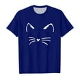 thumbnail image 1 of Toddler Girl Shirts 5T Toddler Boys Girls Prints Short Sleeve Cat Prints T Shirt Tops Clothes Dark Blue T-Shirt Boys & Girls Shirts,10-11Y, 1 of 5