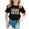 thumbnail image 1 of Toddler Girl Shirts 5t Comfy Letter Print Short Sleeve T-Shirt Round Neck Tee Shirt Children's Shirts Black,140, 1 of 4