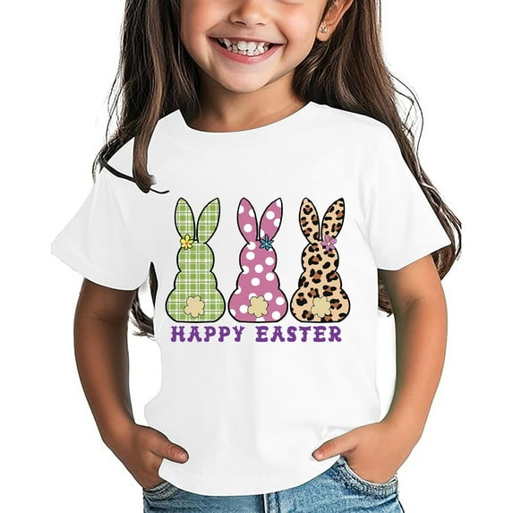 Toddler Girl Shirts 5t Cute Cartoon Print Cute Short Sleeve T Shirts Crew Neck Pullover Tops Children's Shirts 18-24 Months