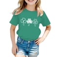 thumbnail image 1 of Toddler Girl Shirts 5t Kid St. Patrick's Day Everyday Short Sleeve T Shirt Top Crew Neck Funny Tees T-Shirt Boys & Girls Shirts Mint Green,6-7 years, 1 of 3