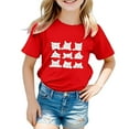 thumbnail image 1 of Toddler Girl Shirts 6t Fashion Cotton Cute Graphic Short Sleeve T Shirts Round Neck Pullover Tops Clothes for Girls Red,160, 1 of 4