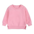 thumbnail image 1 of Toddler Girl Shirts Boys Pullover Sweatshirts Children'S Solid Color Tops For Girls Trendy Size 3-4T,Hot Pink, 1 of 5