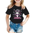 thumbnail image 1 of Toddler Girl Shirts Kid Fashion Graphic Round Neck Short Sleeve Top Summer Leisure Wear Girls Tops Black 3 Years-4 Years, 1 of 5