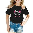 thumbnail image 1 of Toddler Girl Shirts Kid Outwear Graphic Round Neck Short Sleeve Tee Summer Casual Girls' Tops, Tees Black 5 Years-6 Years, 1 of 5