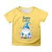 Toddler Girl Shirts Short Sleeve Easter Print T Shirt Top Loose Fit Soft Cute Toddler Baby Girls Spring Summer Tshirt,Yellow,140